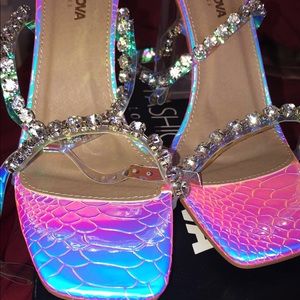I Run the Show Heeled Sandals- Iridescent